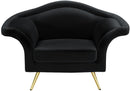 Lips Black Velvet Chair