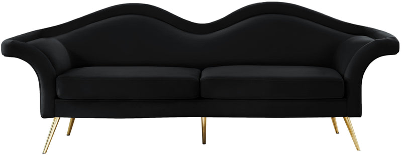 Lips Black Velvet Sofa