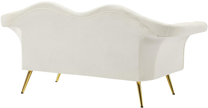 Lips Cream Velvet Loveseat