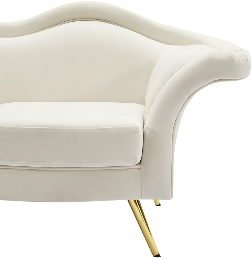 Lips Cream Velvet Loveseat