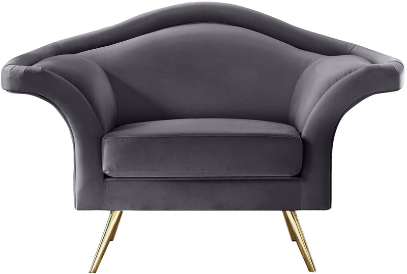 Lips Grey Velvet Chair