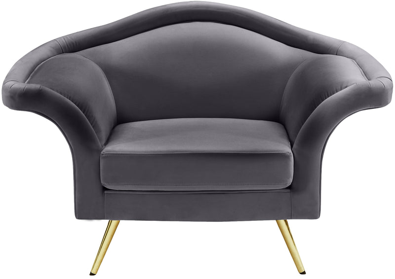 Lips Grey Velvet Chair