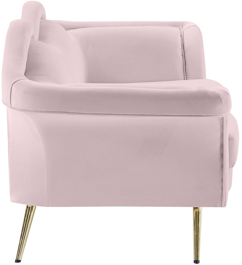 Lips Pink Velvet Loveseat