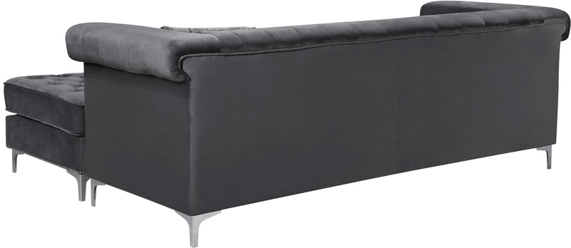 Damian Grey Velvet 2pc. Reversible Sectional