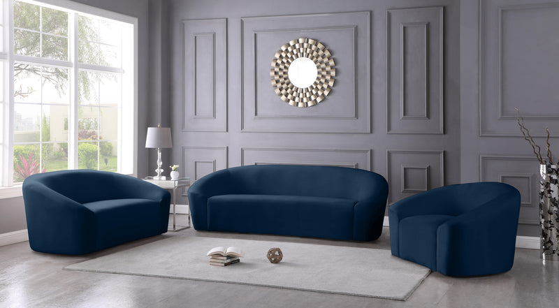 Riley Navy Velvet Sofa