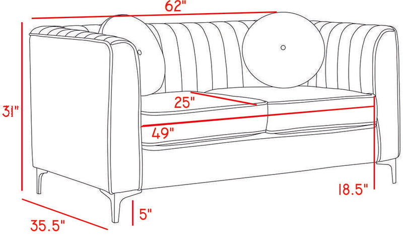 Isabelle Green Velvet Loveseat