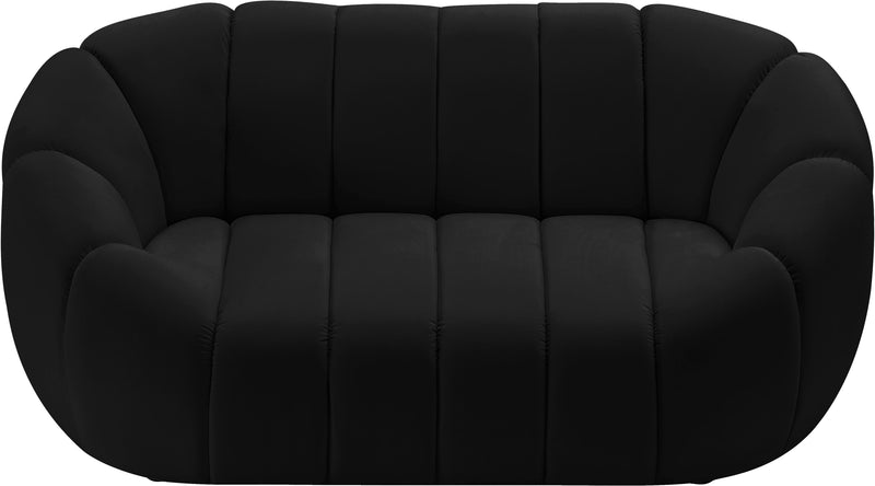 Elijah Black Velvet Loveseat