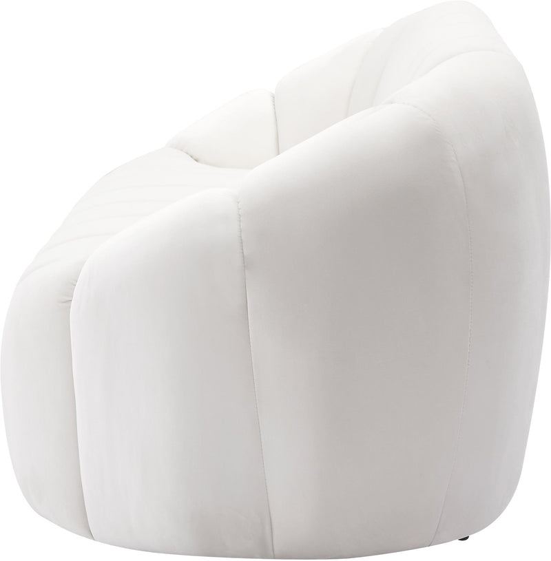 Elijah Cream Velvet Loveseat