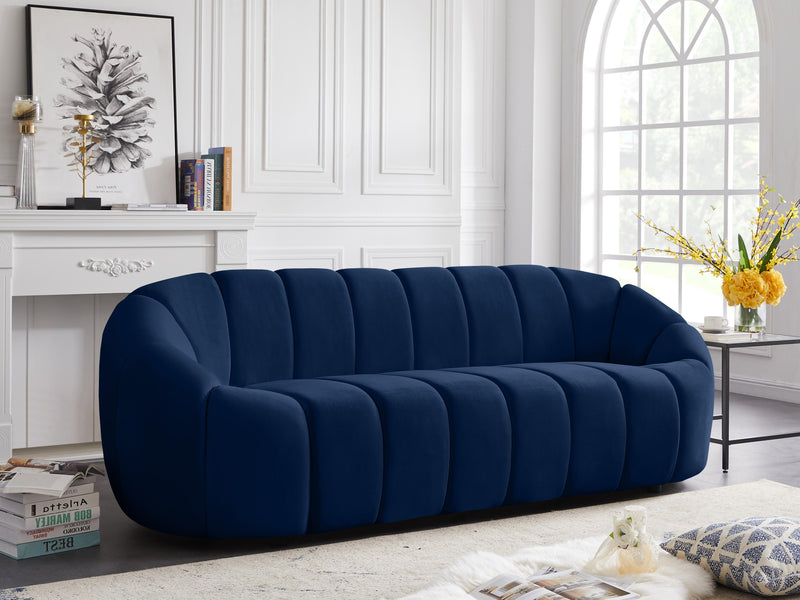 Elijah Navy Velvet Sofa