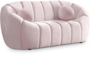 Elijah Pink Velvet Loveseat
