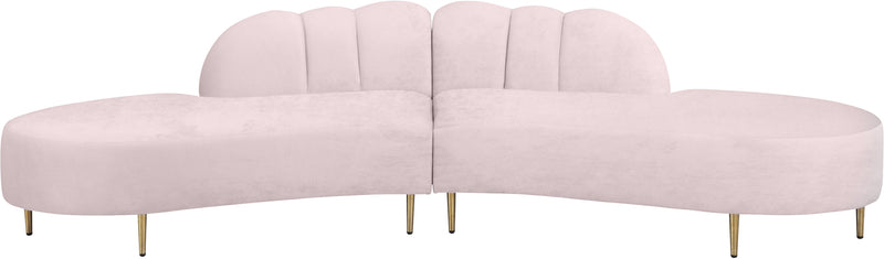 Divine Pink Velvet 2pc. Sectional