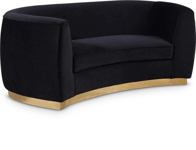 Julian Black Velvet Loveseat image