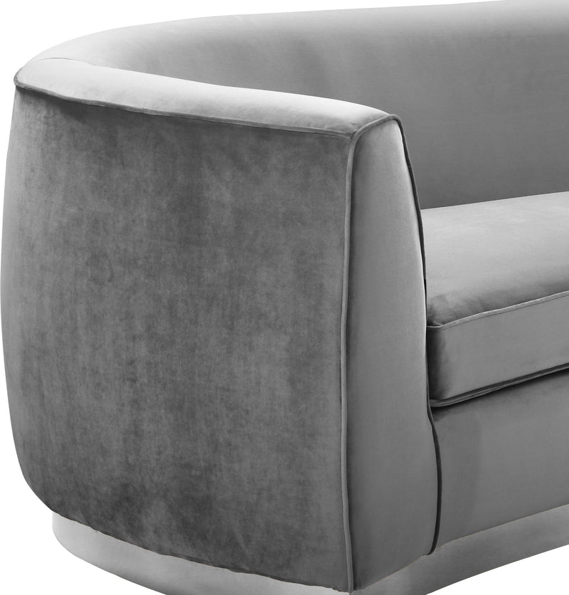 Julian Grey Velvet Sofa