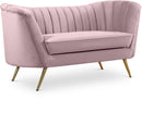 Margo Pink Velvet Loveseat