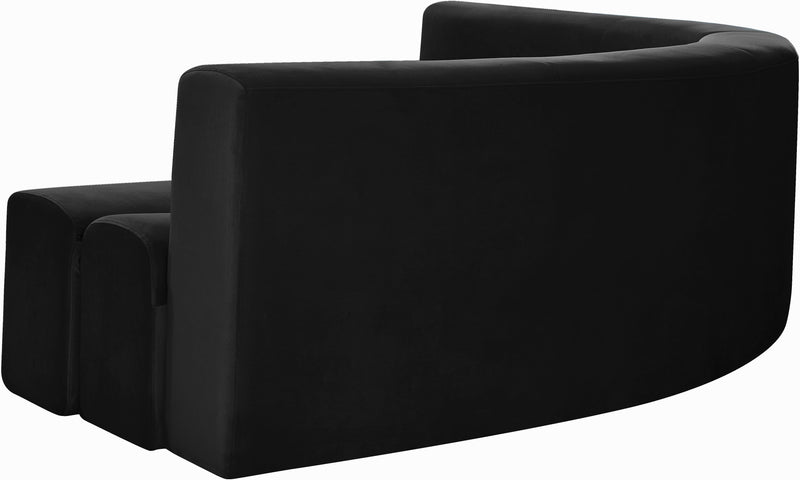 Curl Black Velvet 2pc. Sectional