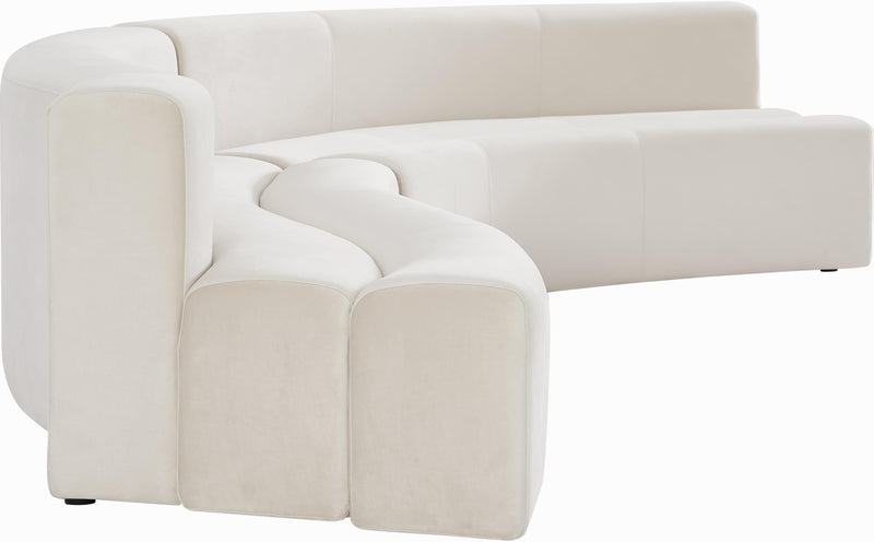 Curl Cream Velvet 2pc. Sectional