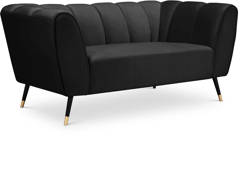 Beaumont Black Velvet Loveseat image