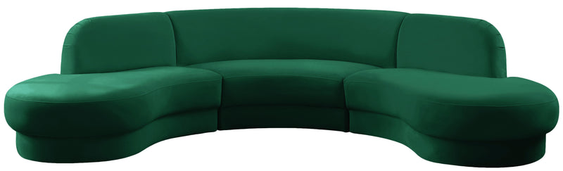 Rosa Green Velvet 3pc. Sectional (3 Boxes)