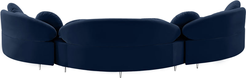 Vivacious Navy Velvet 3pc. Sectional (3 Boxes)