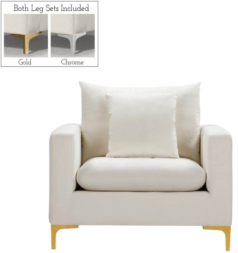 Naomi Cream Velvet Chair