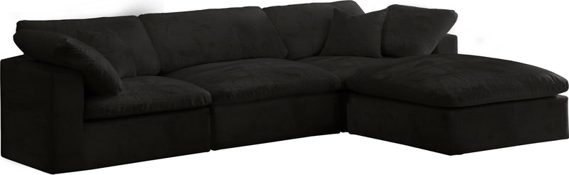 Cozy Black Velvet Cloud Modular Sectional image