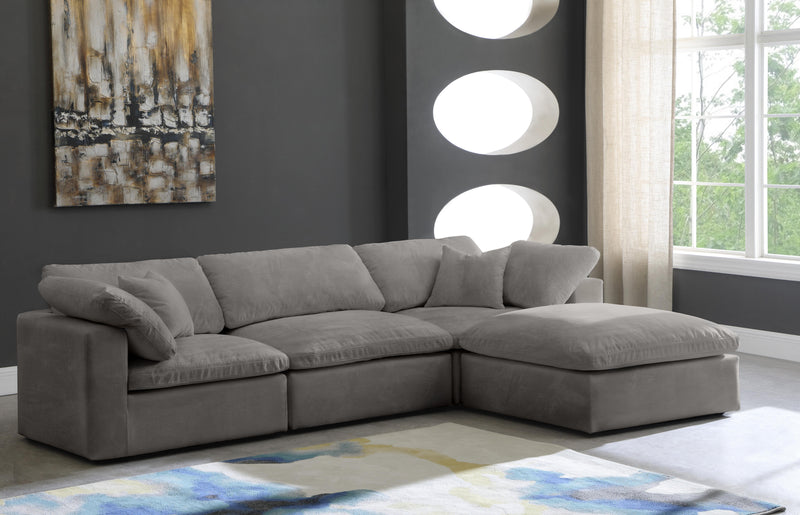 Cozy Grey Velvet Cloud Modular Sectional