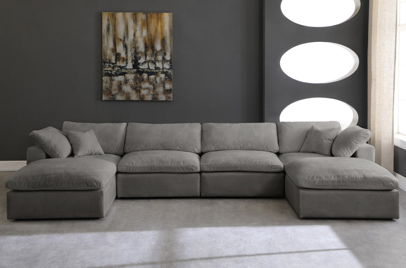 Cozy Grey Velvet Cloud Modular Sectional