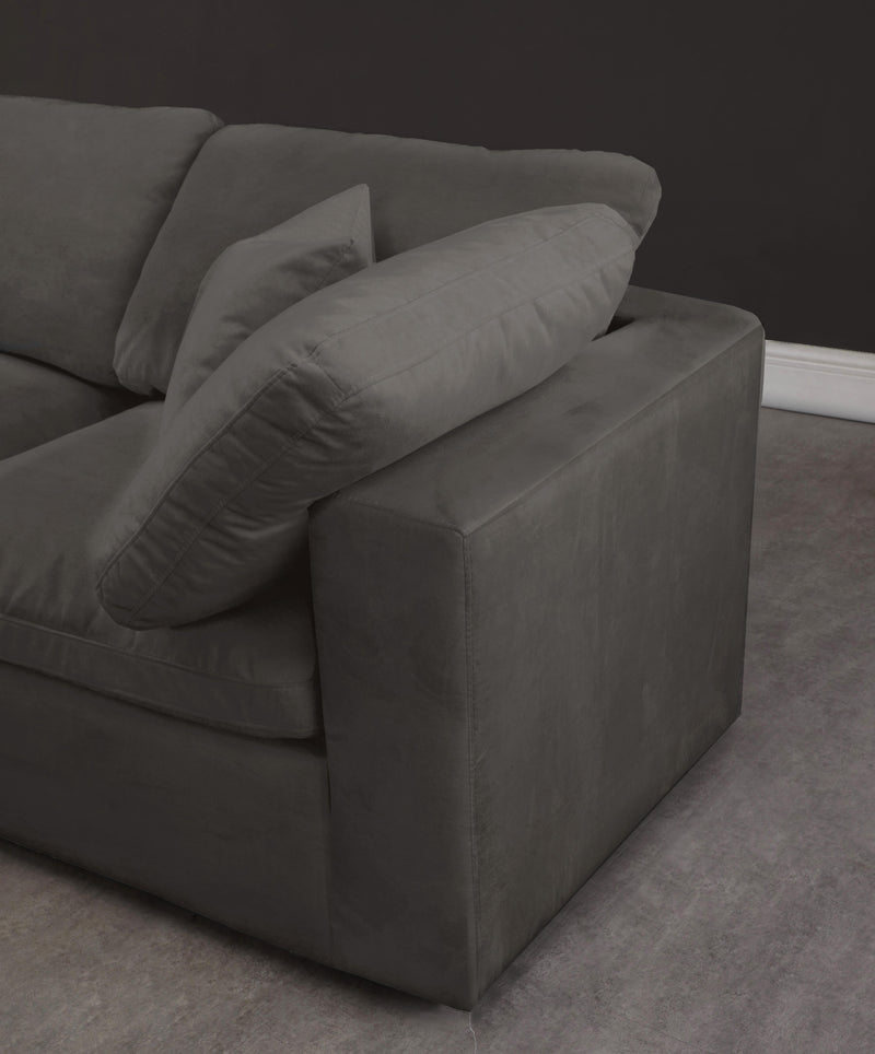 Cozy Grey Velvet Cloud Modular Sectional