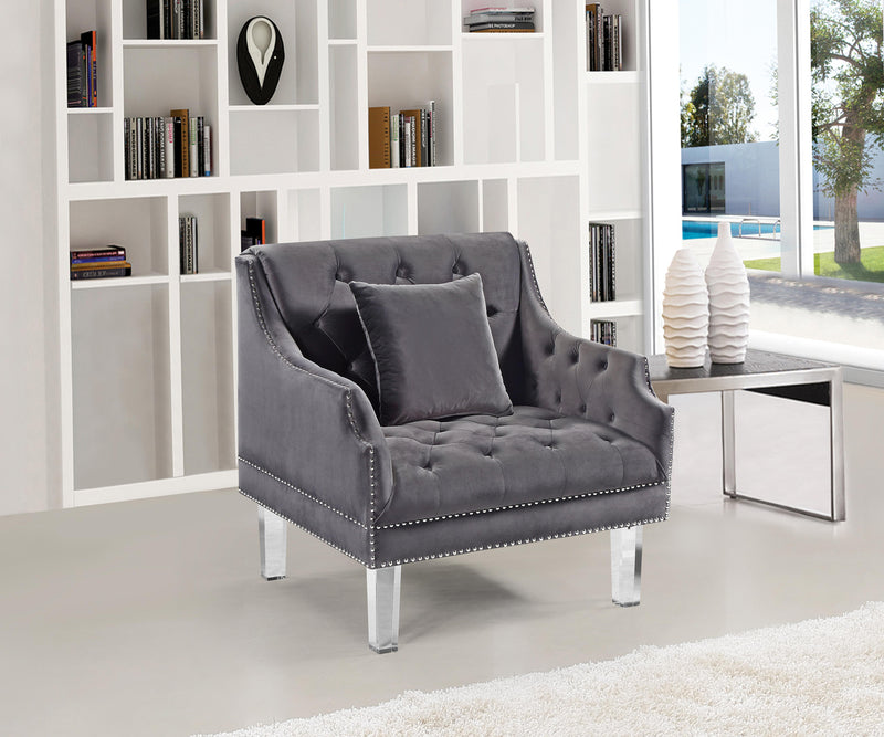 Roxy Grey Velvet Chair