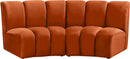 Infinity Cognac Velvet 2pc. Modular Sectional