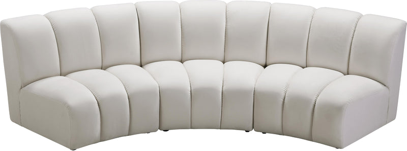 Infinity Cream Velvet 3pc. Modular Sectional