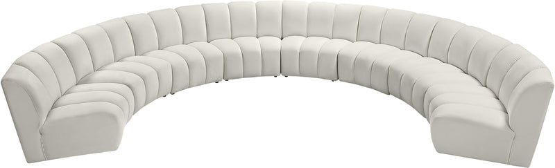 Infinity Cream Velvet 8pc. Modular Sectional