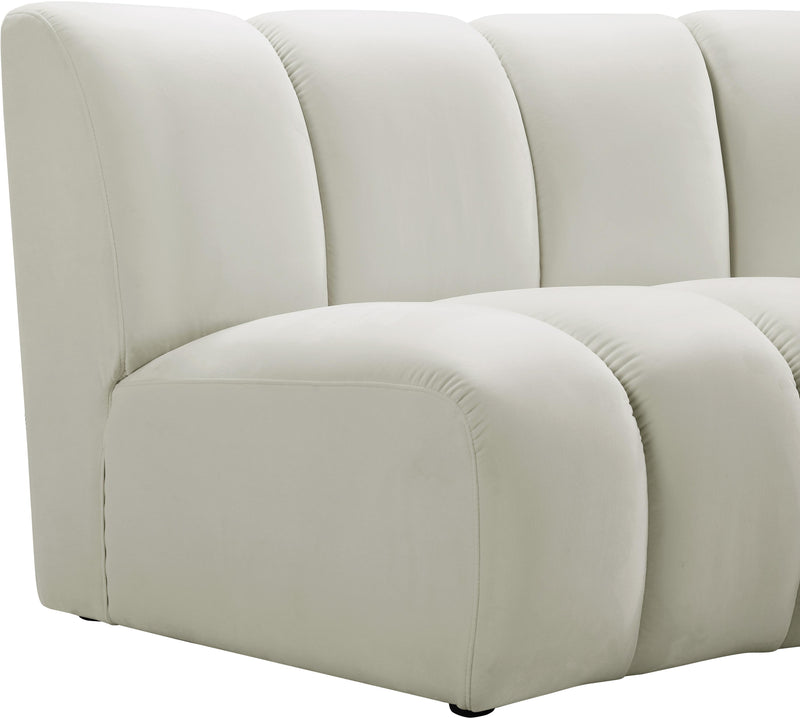 Infinity Cream Velvet 4pc. Modular Sectional