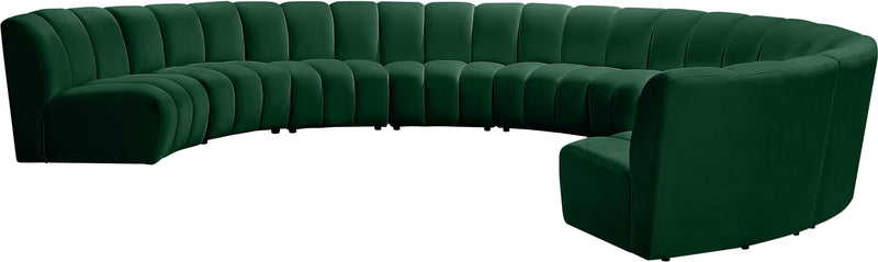 Infinity Green Velvet 9pc. Modular Sectional