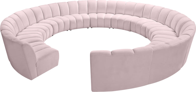 Infinity Pink Velvet 12pc. Modular Sectional