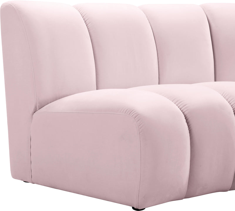 Infinity Pink Velvet 6pc. Modular Sectional