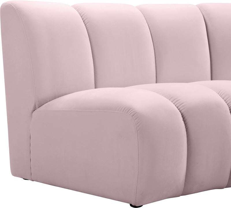 Infinity Pink Velvet 2pc. Modular Sectional