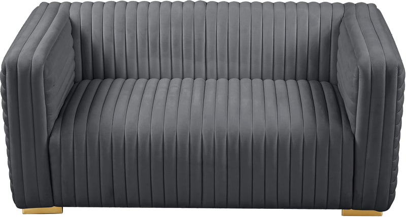 Ravish Grey Velvet Loveseat