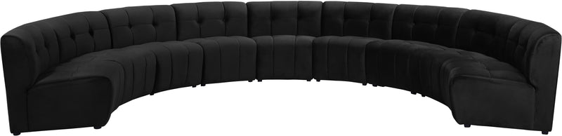 Limitless Black Velvet 9pc. Modular Sectional image