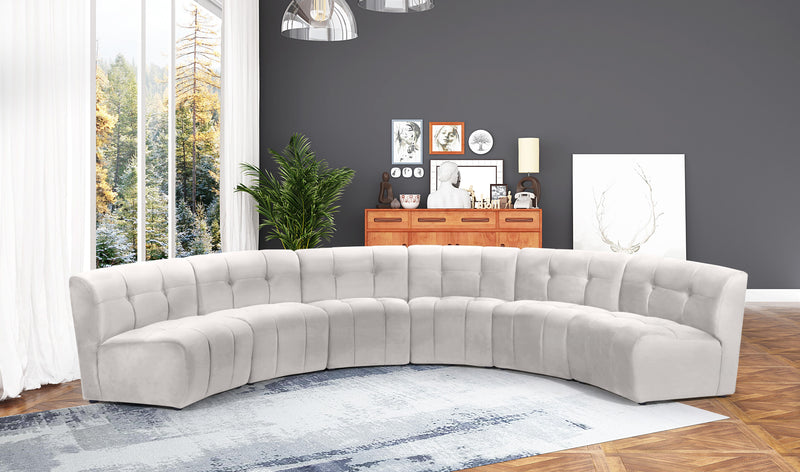 Limitless Cream Velvet 6pc. Modular Sectional