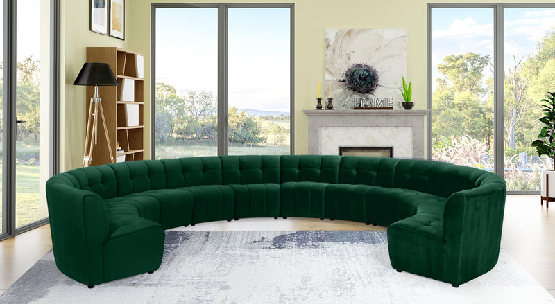 Limitless Green Velvet 12pc. Modular Sectional