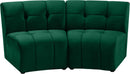 Limitless Green Velvet 2pc. Modular Sectional