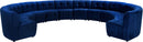 Limitless Navy Velvet 12pc. Modular Sectional