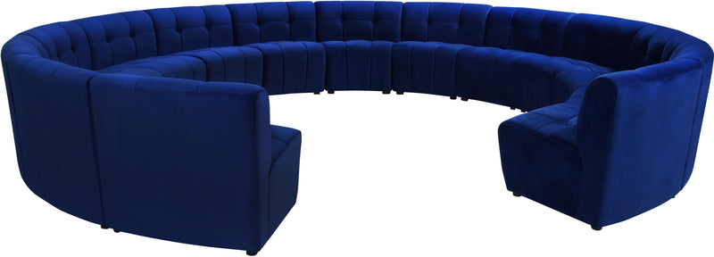 Limitless Navy Velvet 14pc. Modular Sectional