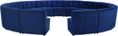 Limitless Navy Velvet 15pc. Modular Sectional