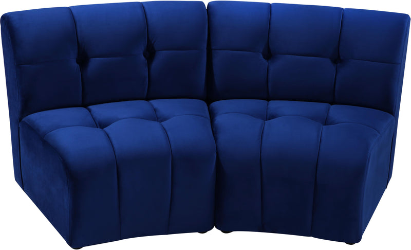 Limitless Navy Velvet 2pc. Modular Sectional