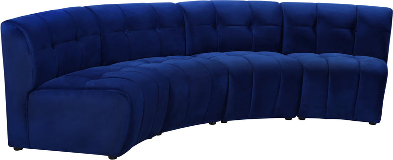 Limitless Navy Velvet 4pc. Modular Sectional