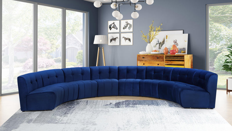 Limitless Navy Velvet 8pc. Modular Sectional