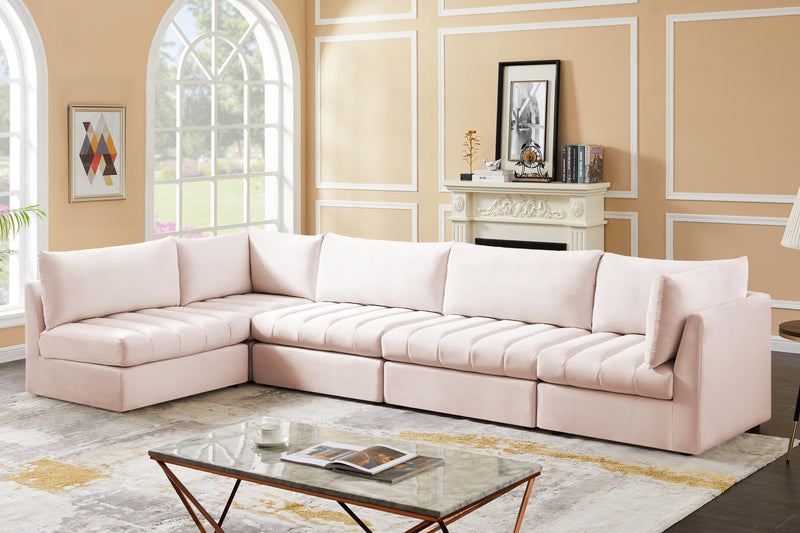 Jacob Pink Velvet Modular Sectional