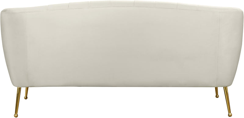 Tori Cream Velvet Loveseat